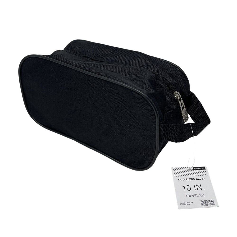 Travel Toiletry Bag Small Dopp Kit‎ Zipper Bag Shaving Shower Case - Black
